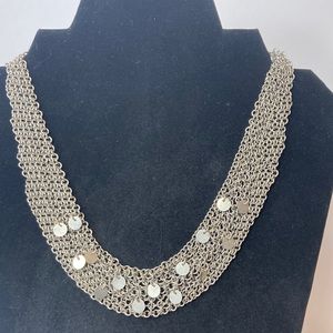20" Silver Toned Multi Strand Chain Necklace